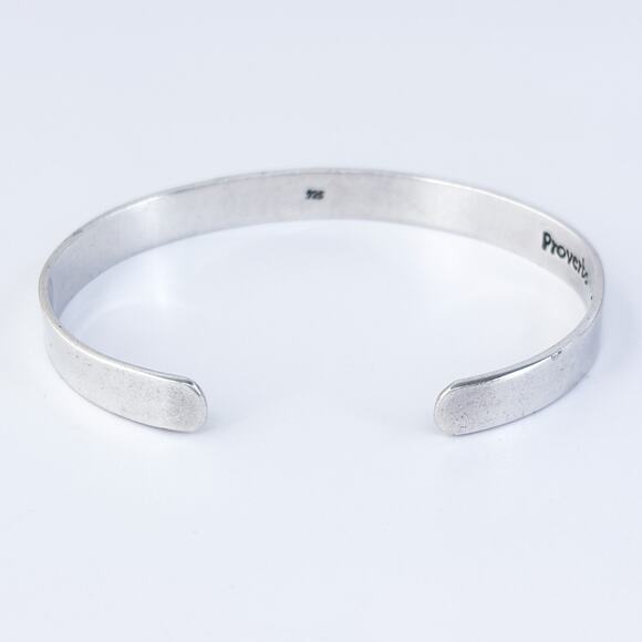 Vintage Sterling Silver 925 Proverbs 17:17 "A Friend Loves" Cuff Bracelet 7.5" - Picture 4 of 9